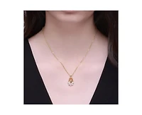 GiGiGirl Teens 14K Gold Plated Pearl Cz Whimsical Santa Pendant Necklace