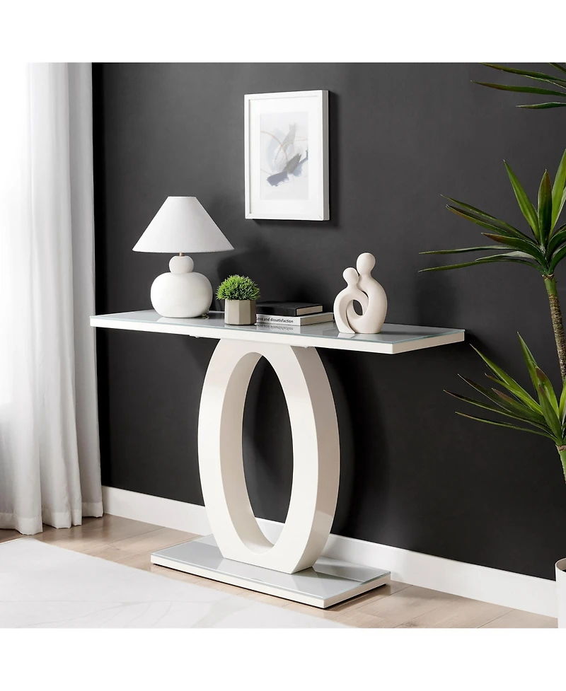 Danya B Hans White Intersecting Circle Tender Couple Matte Ceramic Sculpture