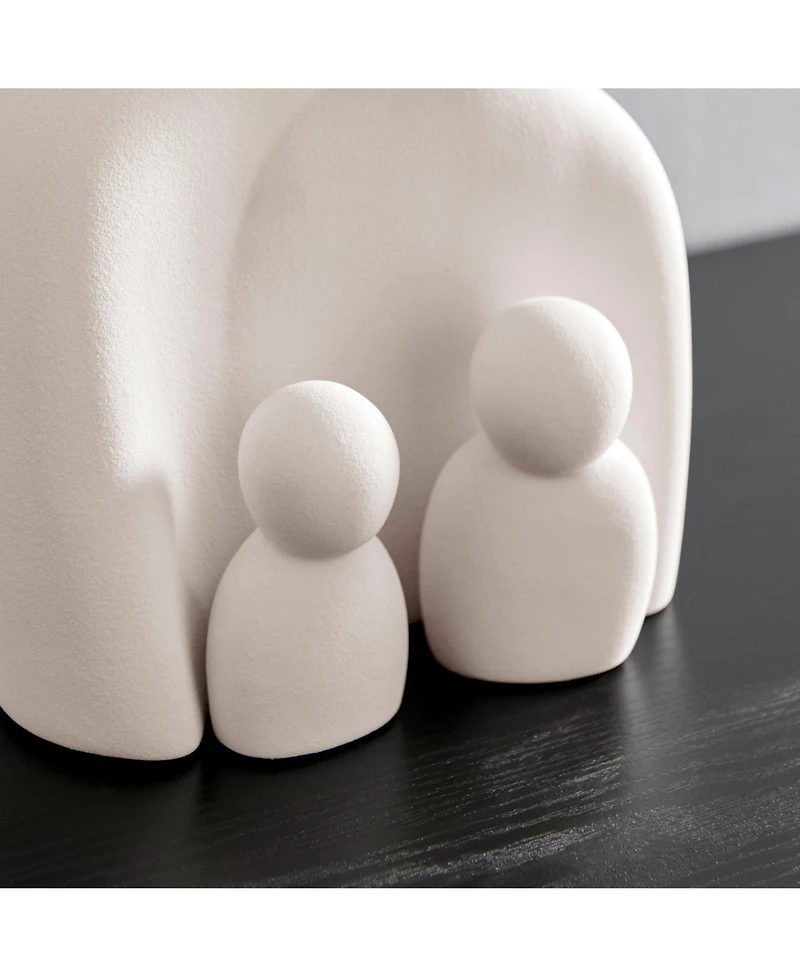 Danya B Hans White Nesting Family of 4 Matte Ceramic Sculpture Set