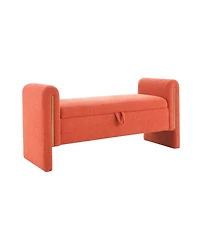 Streamdale Furniture Teddy Bed End Bench with Arms & Storage - Orange