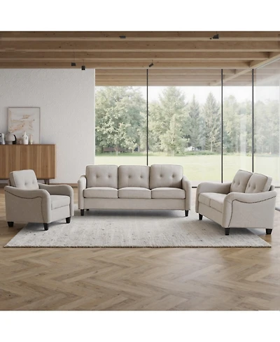 Streamdale Furniture Streamdale 3-Piece Modern Living Room Sofa Set