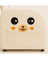 Streamdale Furniture Beige Bunny-Ear Pet-Friendly Armchair with Cat & Dog Hideaway