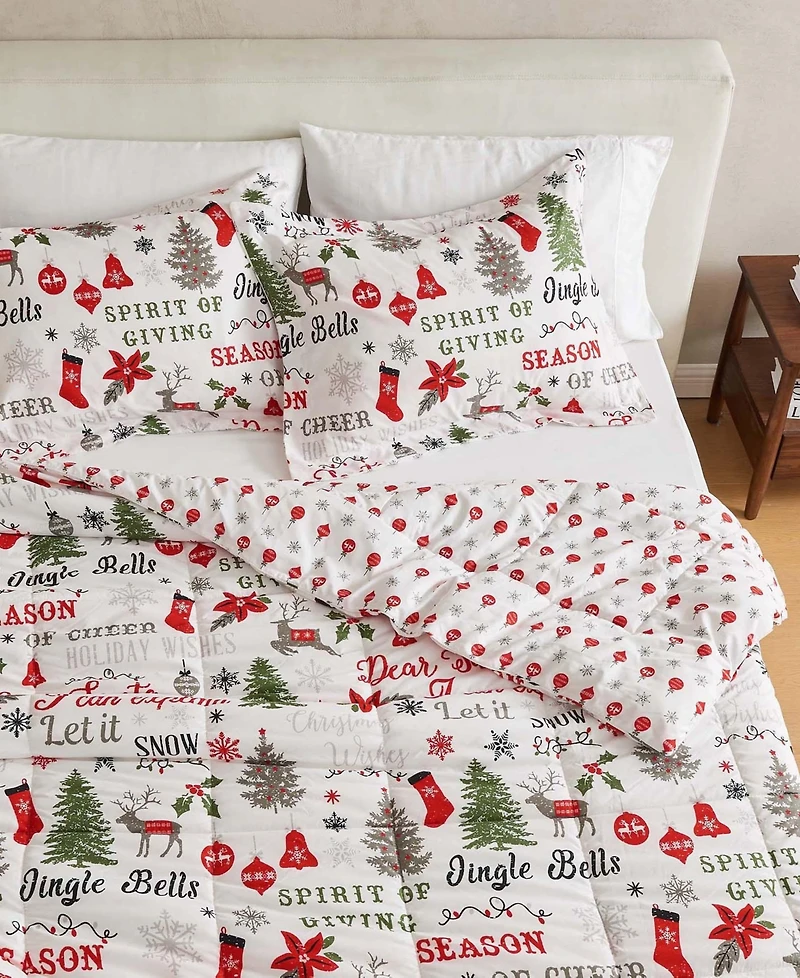 Linery & Co. All-Season Printed Down Alternative Comforter Set