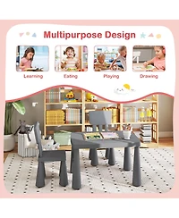 Gymax Kids Table & 2 Chairs Set Toddler Activity Play Dining Study Desk