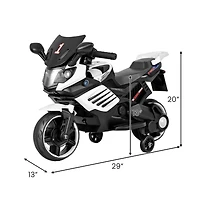 Hongge Kids Electric Ride On Motorcycle with Training Wheels and Realistic Driving Features