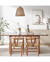 Danya B Nora Burk Two Tone Cylindrical Tabletop Vase - White and Beech