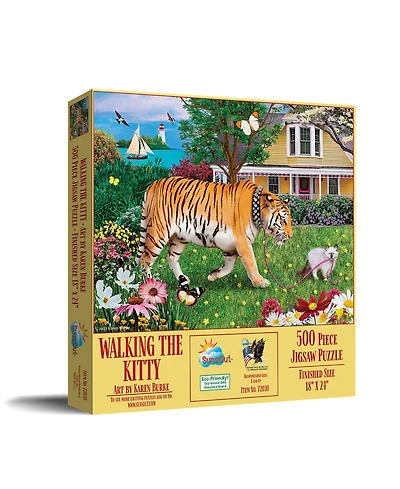SunsOut Walking the Kitty 500 piece Jigsaw Puzzle for Adults