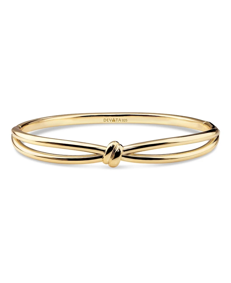 Devata Love Knot Bangle Bracelet in Gold Plated Sterling Silver