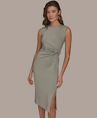 Donna Karan New York Women's Jewel-Neck Front-Slit Sheath Dress