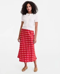 On 34th Womens Printed Midi Slip Skirt Macys Exclusive