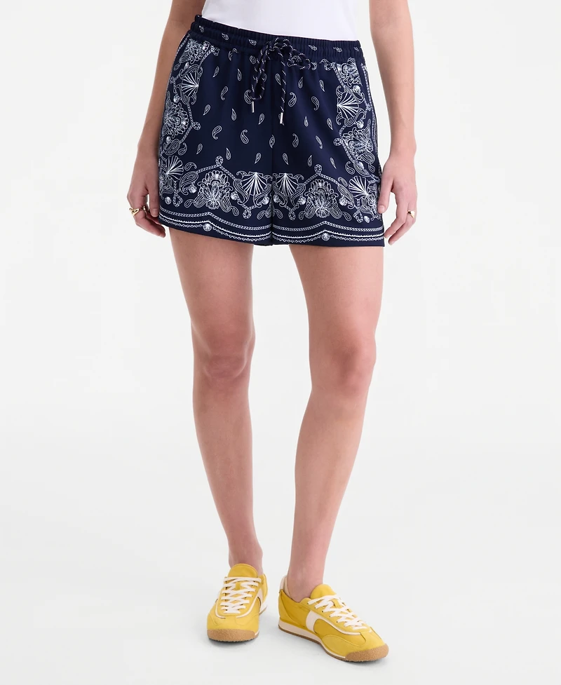 On 34th Women's Bandana-Print Pull-On Shorts, Macy's Exclusive