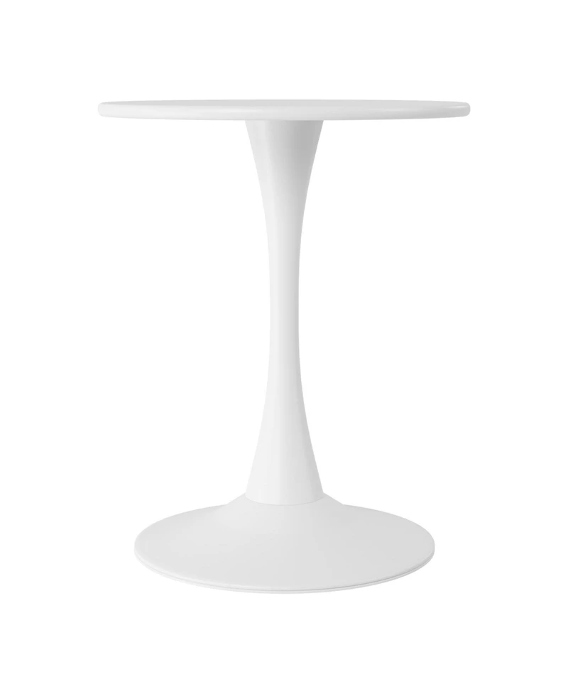 WestinTrends 3-Piece Outdoor Metal Round Dining Table Set With Stackable Resin Patio Dining Chairs