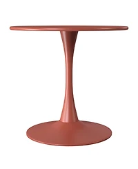 WestinTrends 5-Piece Indoor Outdoor Metal Round Patio Dining Table Set With Stackable Resin Side Chairs