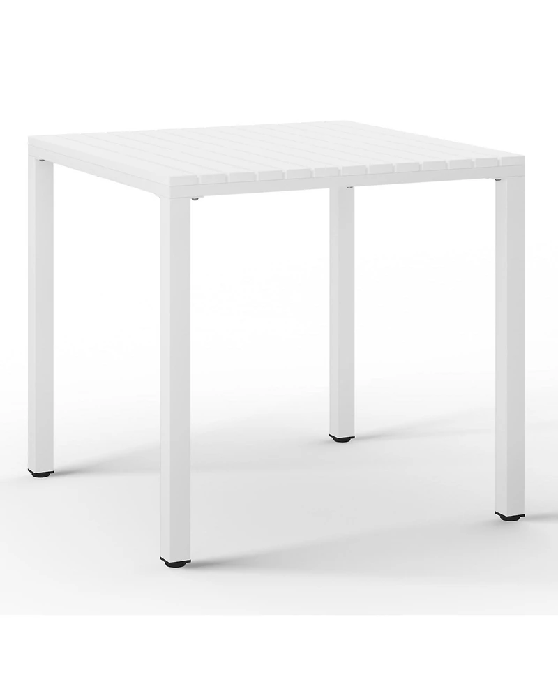 5-Piece Outdoor Patio Metal Frame Dining Table Set with Stackable Patio Dining Chairs