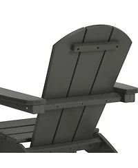 WestinTrends Kids Outdoor Hdpe Plastic Adirondack Patio Chairs with Cup Holders (Set of 2)