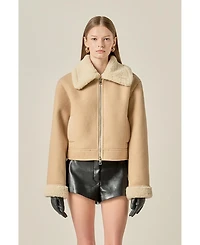 English Factory Women's Double Face Soft Jacket