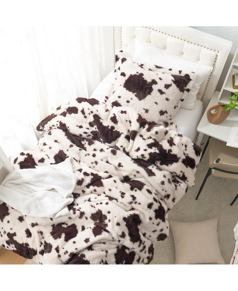Coma Inducer Cow Crush - Oversized Comforter Set - Brown and White.