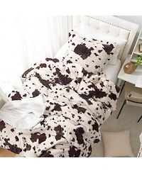 Coma Inducer Cow Crush - Oversized Comforter Set - Brown and White.