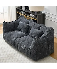 Streamdale Furniture Plush Beanbag Sofa with Foam Core for Two