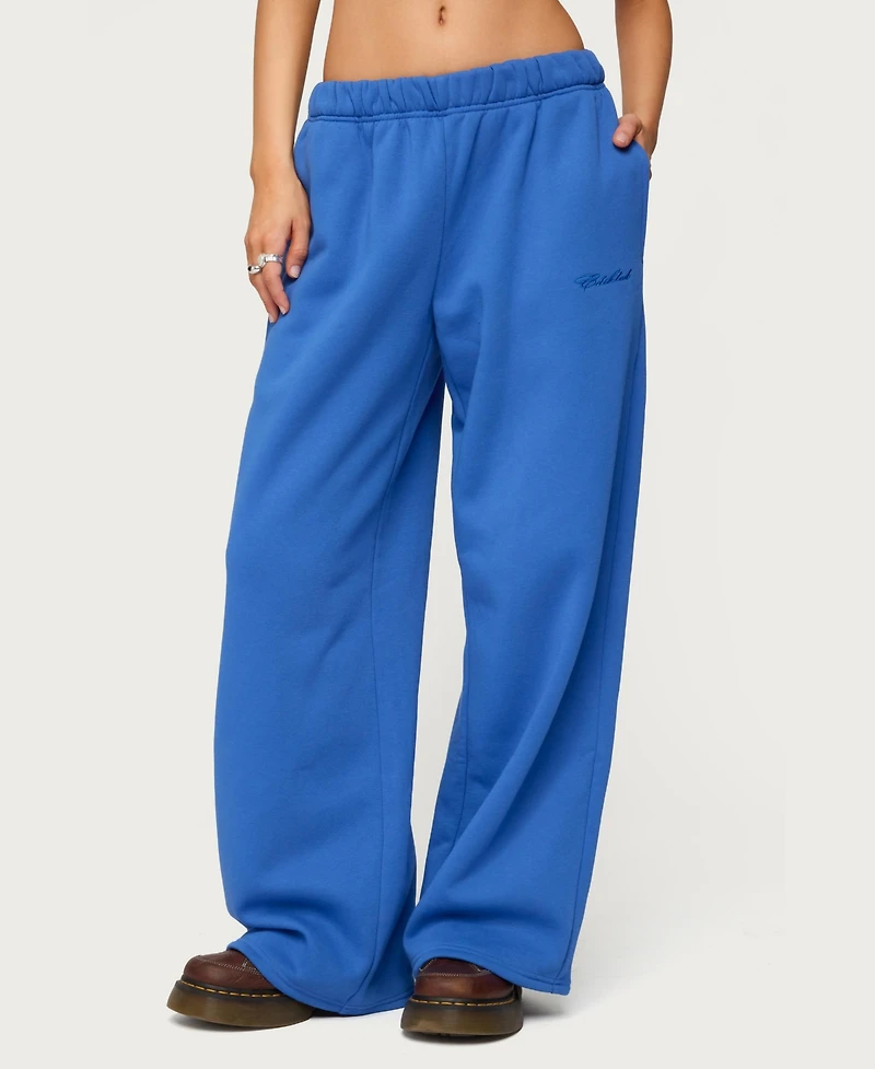 Edikted Women's Basic Girl Wide Leg Sweatpants