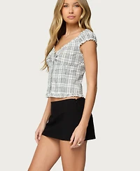 Edikted Women's Dolsy Plaid Button Up Top