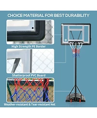 Soozier Portable Basketball Sd & Height Adjustable with Fillable Bottom Base