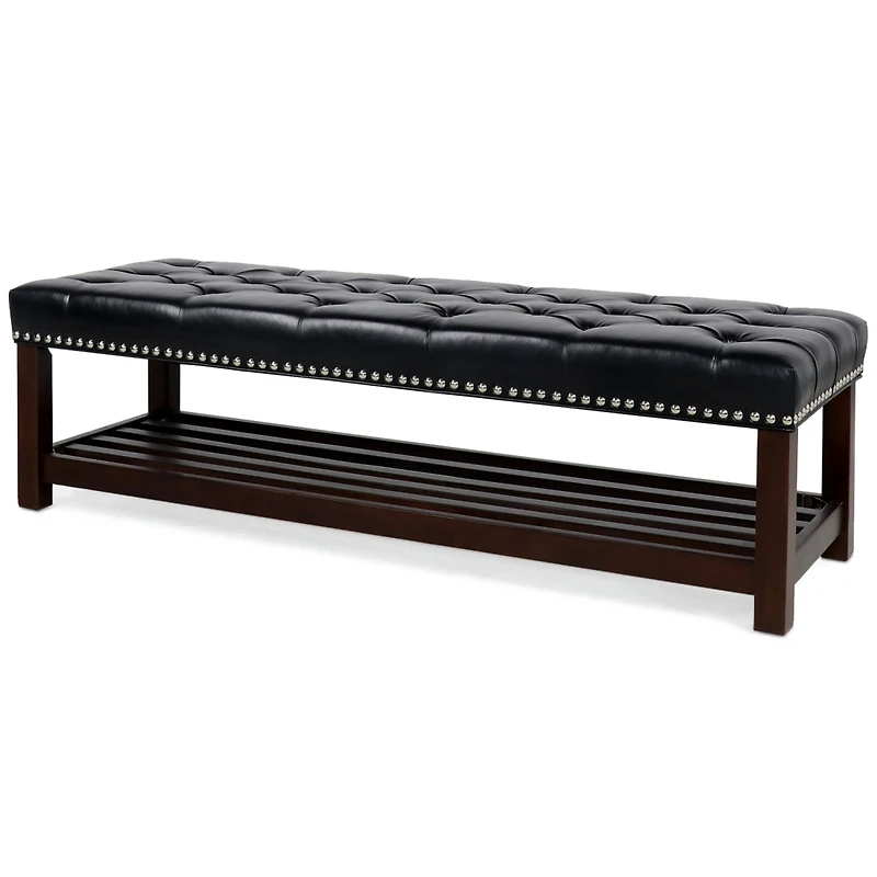 Simplie Fun Wooden Base Upholstered Bench for Bedroom for Entryway