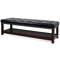 Simplie Fun Wooden Base Upholstered Bench for Bedroom for Entryway