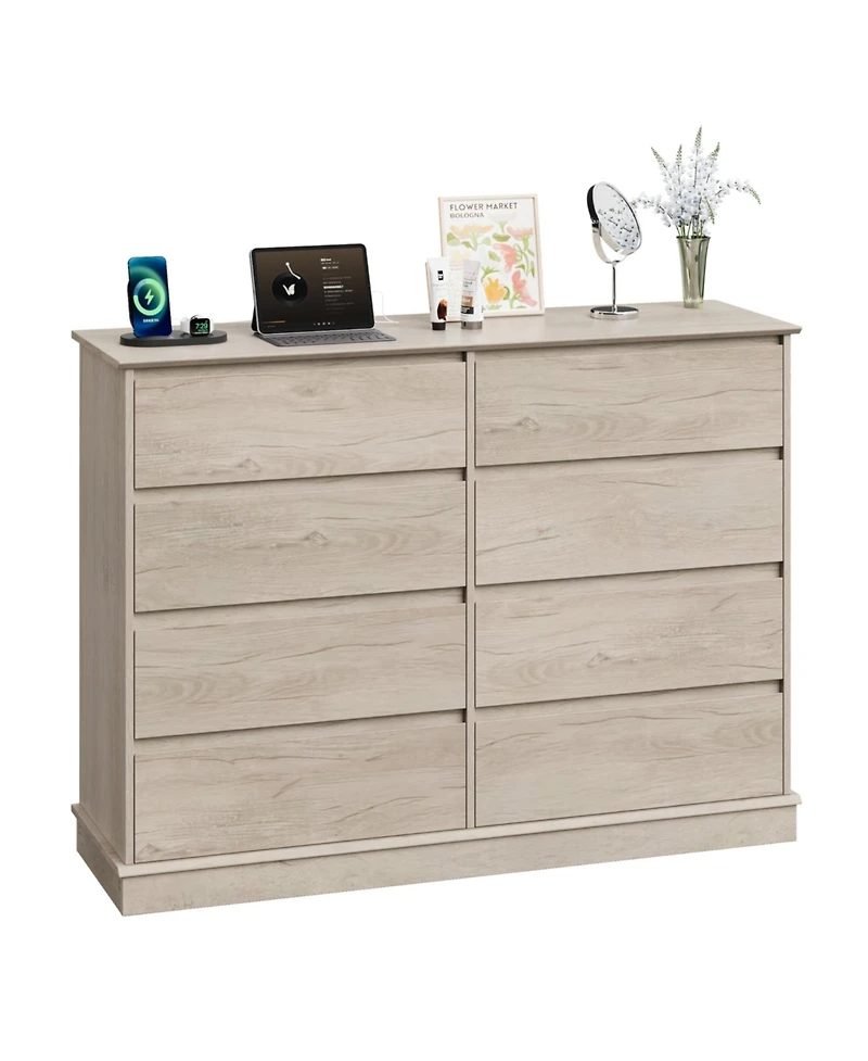gaomon 8 Drawer Dresser for Bedroom, Wide Wooden Chest of Drawers with Top