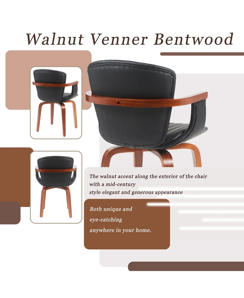 Streamdale Furniture Bentwood Swivel Dining Chairs (Set of 2)