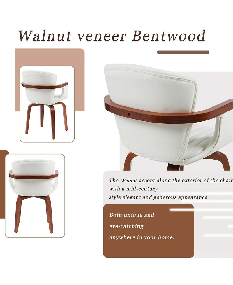 Streamdale Furniture Bentwood Swivel Dining Chairs (Set of 2)