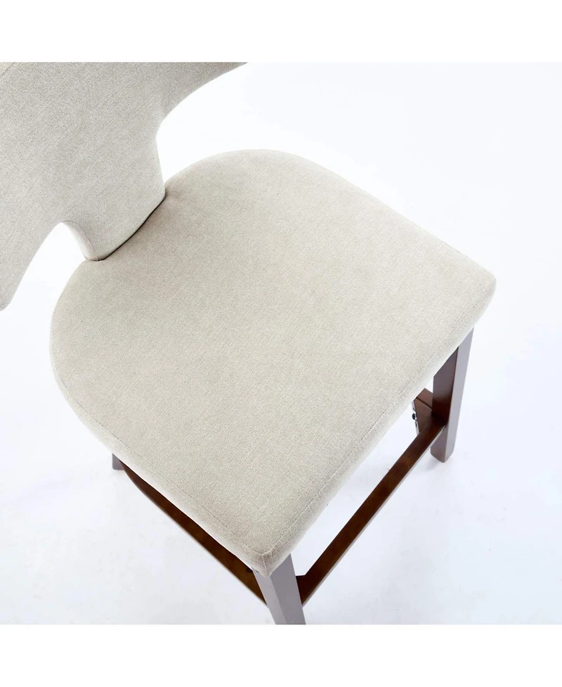 Streamdale Furniture Mid Century Modern Beige Bar Stools Set of 2