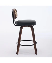 Streamdale Furniture Rattan Counter Height Swivel Bar Stools (Set of 2)