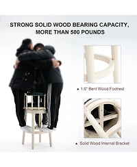 Streamdale Furniture Bar Stools Seat Height 29.5" Leather Wooden Bar Stools(White 1pc)