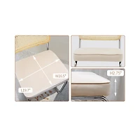 Streamdale Furniture Streamdale Velvet Rattan Dining Chairs, Chrome Legs (Champagne, Set of 2