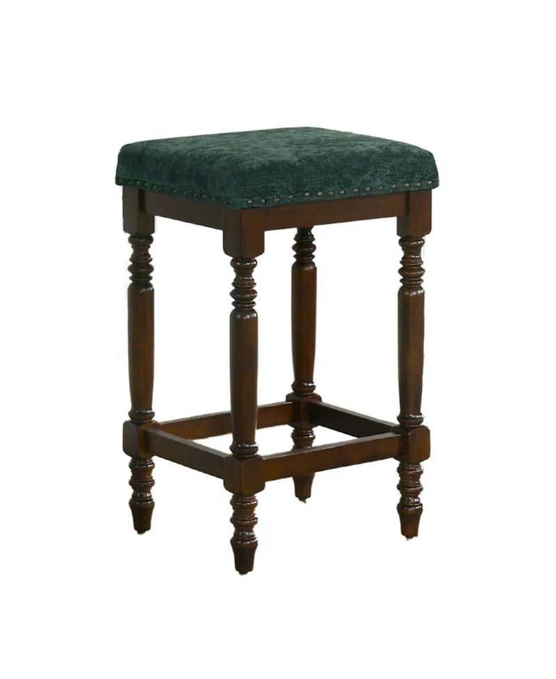 Streamdale Furniture Streamdale Rustic Walnut Counter Stools (Set of 2) - 26 Inch, Padded Seat