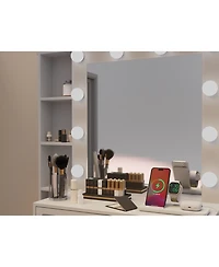 Streamdale Furniture Vanity Desk with Lighted Mirror & Charging Station