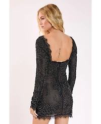 Nasty Gal Women's Hand Embellished Lace Mini Dress