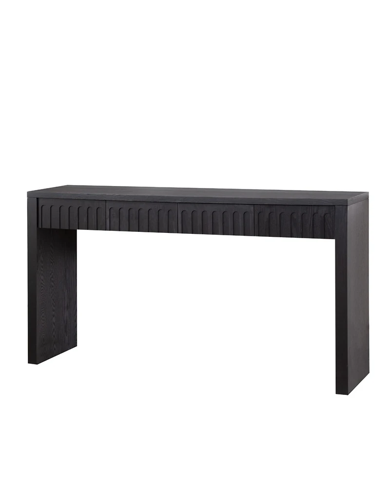 Streamdale Furniture Modern Black Console Table with 4 Drawers – 59.2" Entryway Table with Storage