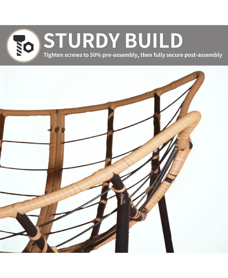 Streamdale Furniture Outdoor Rocking Chair, Patio Egg Chair, Indoor Papasan, Rattan Wicker