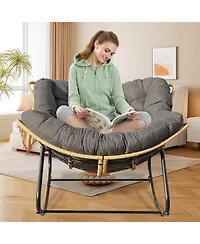 Streamdale Furniture Outdoor Rocking Chair, Patio Egg Chair, Indoor Papasan, Rattan Wicker