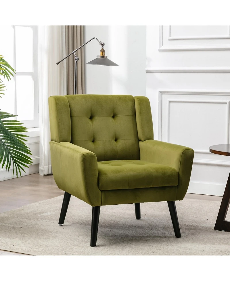 Streamdale Furniture Velvet Chair with Black Legs