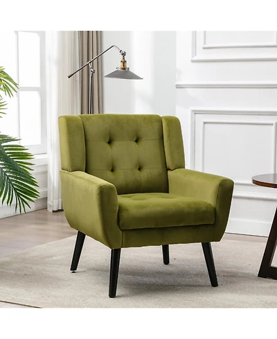 Streamdale Furniture Velvet Chair with Black Legs