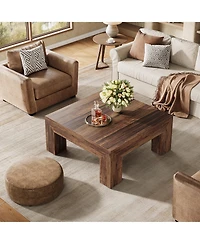 Tribesigns 39.4-Inch Square Coffee Table for Living Room, Farmhouse All Mdf Accent Center Cocktail Table