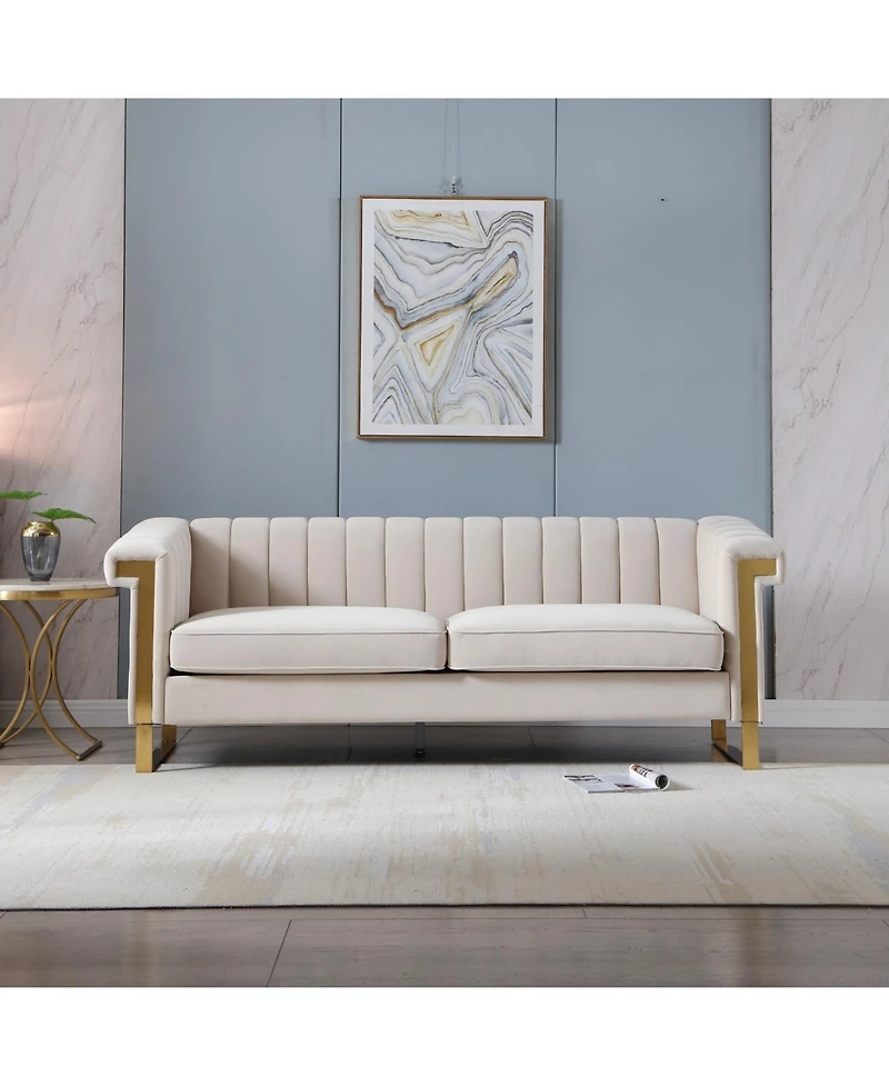 Streamdale Furniture Streamdale Luxurious Velvet Sofa with Modern Accents