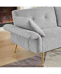 Streamdale Furniture Teddy Upholstered Loveseat Sofa Bed with Adjustable Back