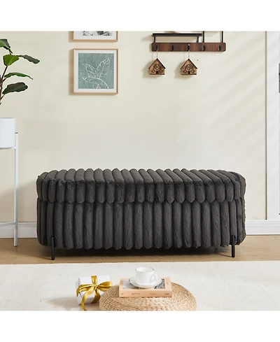 Streamdale Furniture Faux Fur Flip Top Storage Bench