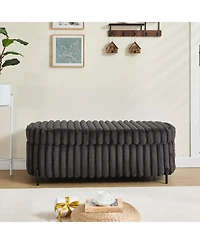 Streamdale Furniture Faux Fur Flip Top Storage Bench