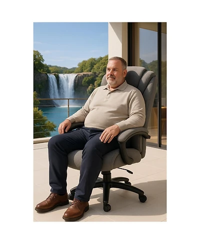 Streamdale Furniture High Back Adjustable Fabric Office Chair - 9373H-Fabric