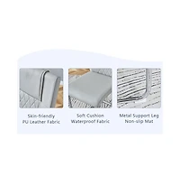 Streamdale Furniture Marble-Patterned Dining Table & Gray Pu Chairs (63"x31.5"x30)